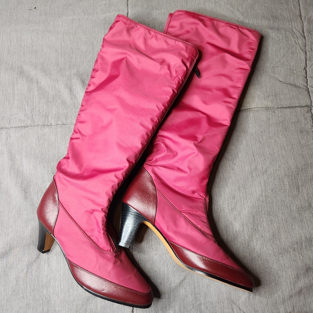 Red Heeled Winter Boots, Fur Lined